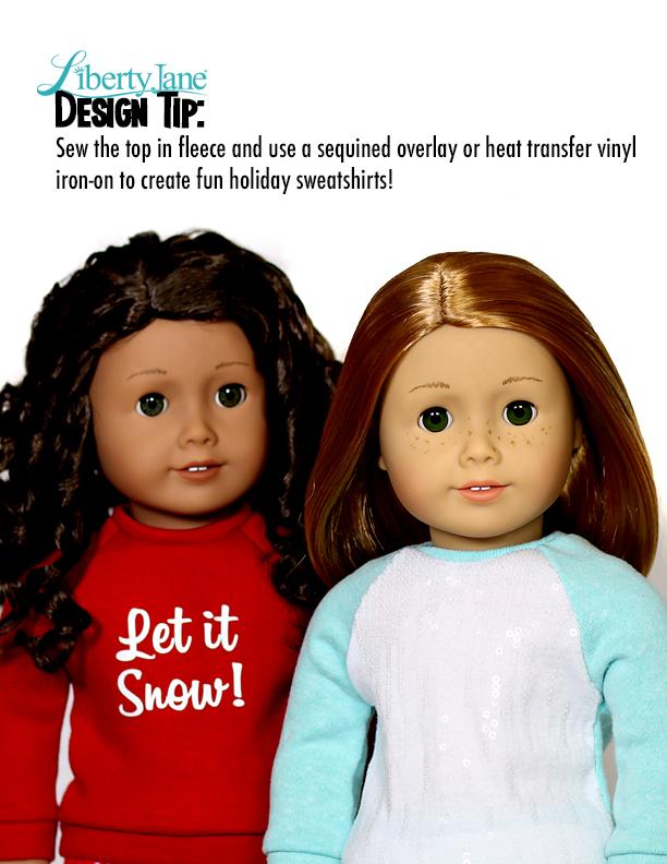 Liberty Jane 18 Inch Modern Piccadilly Sweater and Skirt Bundle 18" Doll Clothes Pattern Pixie Faire