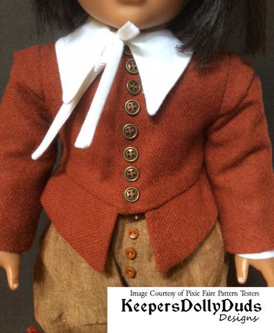 Keepers Dolly Duds Designs 18 Inch Boy Doll Pilgrim Boy 18" Doll Clothes Pattern Pixie Faire