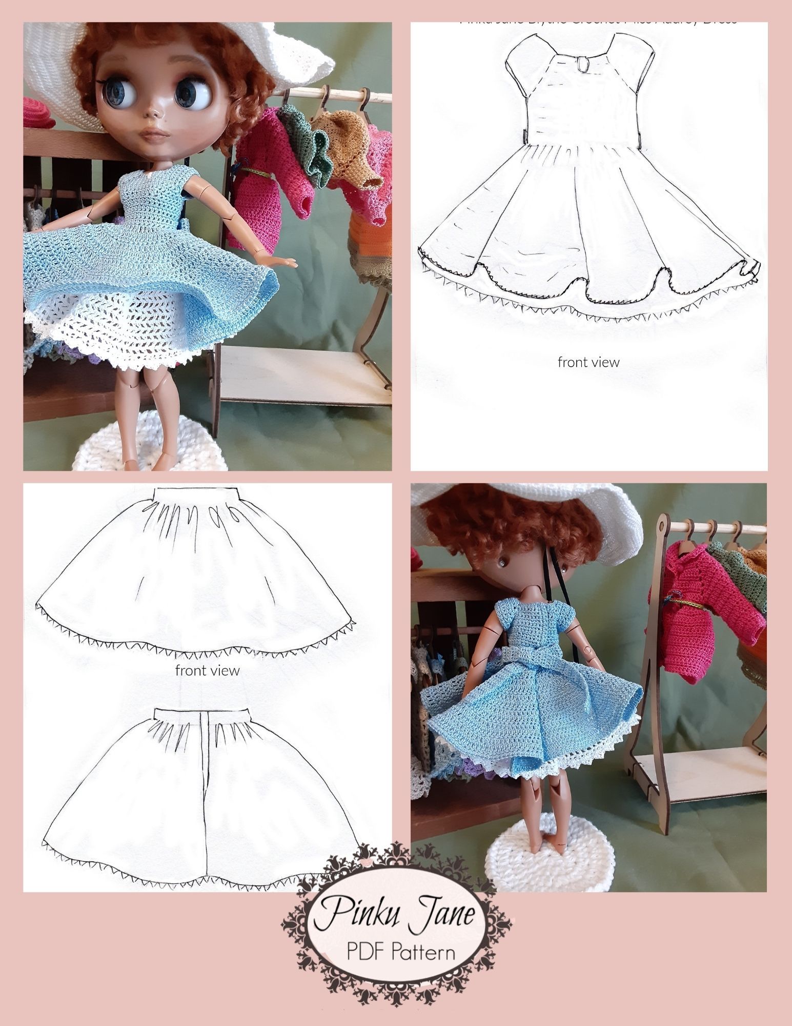 audrey dress crochet pattern Crochet Dress Pattern Mini Dress 1960s Audrey Hepburn PDF Pattern (T127) INSTANT Download