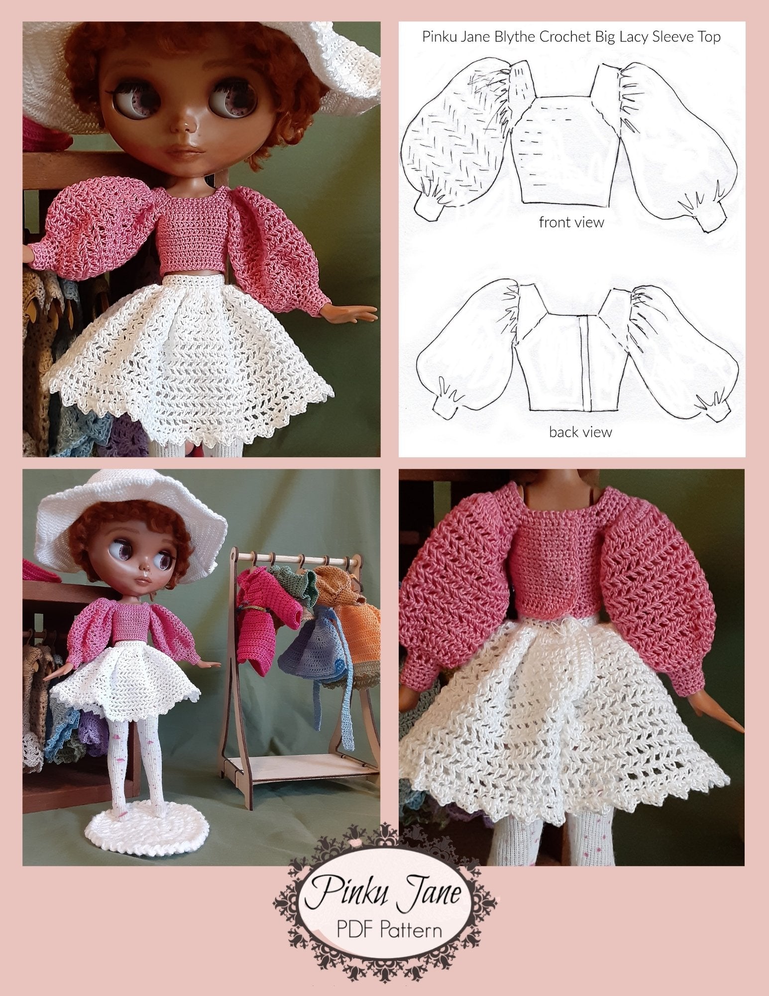 Crochet Doll Dress With Long Sleeves - Free Pattern & Video Tutorial