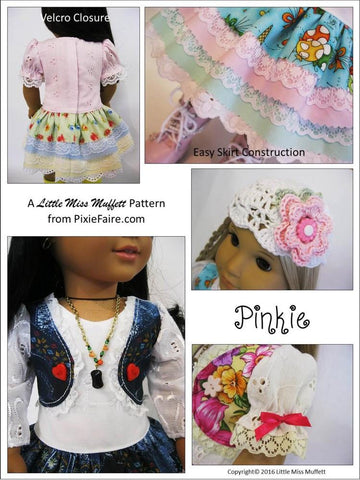 Little Miss Muffett 18 Inch Modern Pinkie 18" Doll Clothes Pattern Pixie Faire