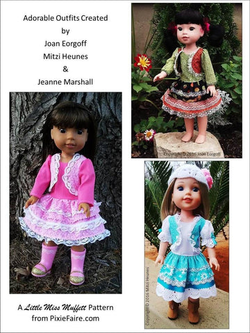 Little Miss Muffett WellieWishers Pinkie Dress 14.5" Doll Clothes Pattern Pixie Faire