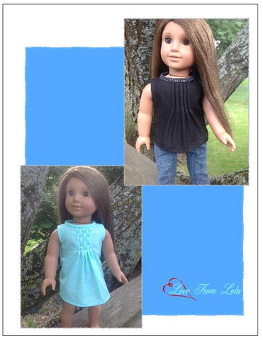 Love From Lola 18 Inch Modern Pleated Dress 18" Doll Clothes Pattern Pixie Faire