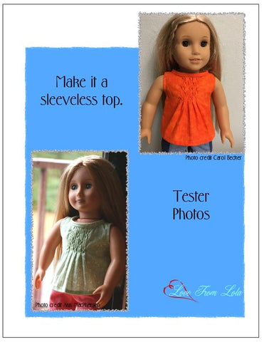 Love From Lola 18 Inch Modern Pleated Dress 18" Doll Clothes Pattern Pixie Faire