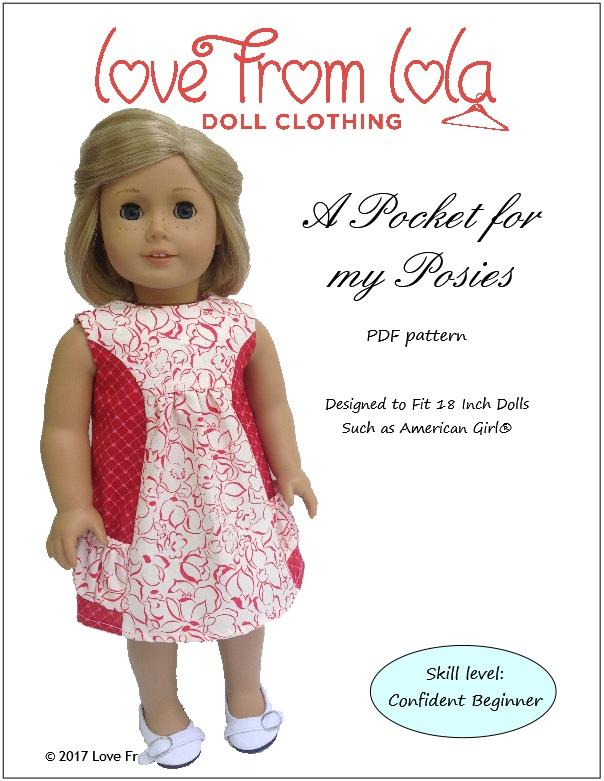 Love From Lola A Pocket For My Posies Doll Clothes Pattern 18 inch