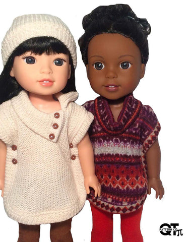 QTπ Pattern Co WellieWishers Poncho 14.5" Doll Clothes Pattern Pixie Faire