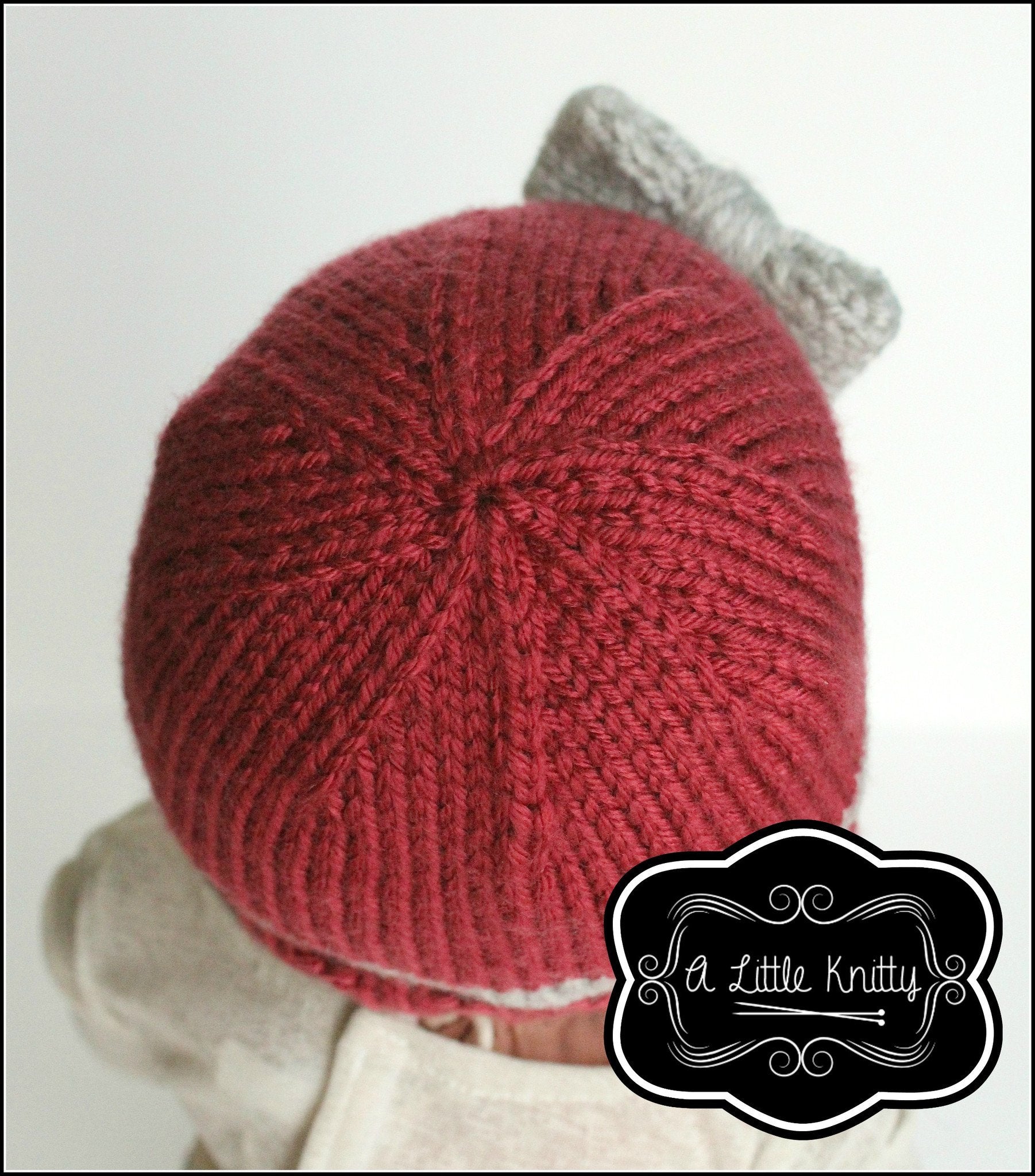 A Little Knitty Knitting Portia Bow Hat Knitting Pattern for Girls and 18 inch Dolls Pixie Faire