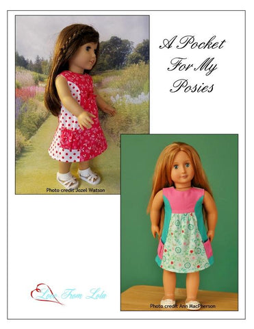 Love From Lola 18 Inch Modern A Pocket For My Posies 18" Doll Clothes Pattern Pixie Faire