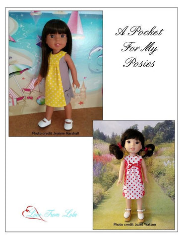 Love From Lola WellieWishers A Pocket For My Posies 14.5" Doll Clothes Pattern Pixie Faire