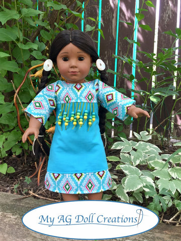 My AG Doll Creations 18 Inch Historical Powwow Dress 18" Doll Clothes Pattern Pixie Faire