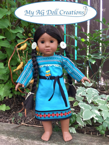 My AG Doll Creations 18 Inch Historical Powwow Dress 18" Doll Clothes Pattern Pixie Faire