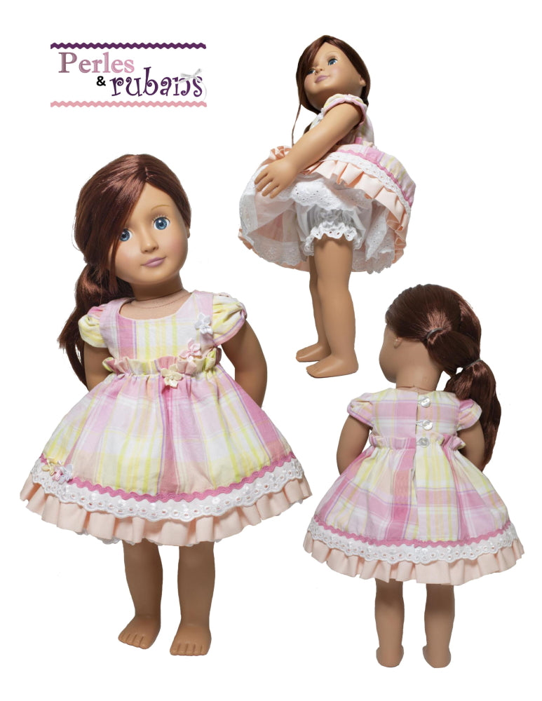 Perles & Rubans 18 Inch Modern Little Flowers 18" Doll Clothes Pattern Pixie Faire