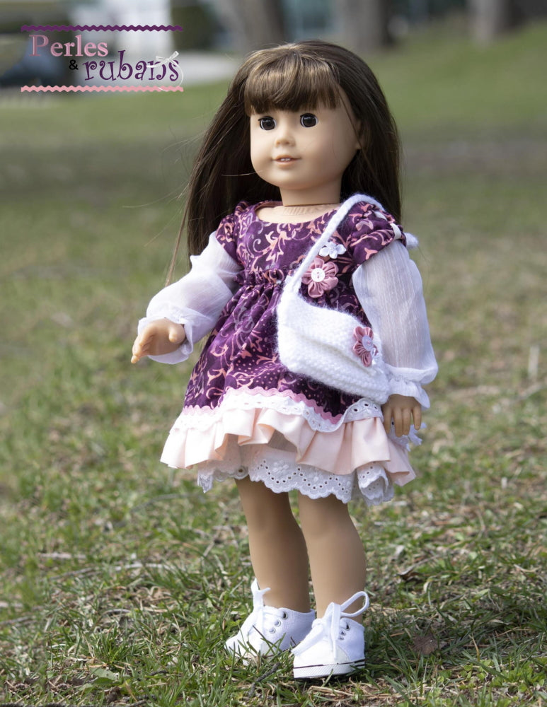 Perles & Rubans 18 Inch Modern Little Flowers 18" Doll Clothes Pattern Pixie Faire