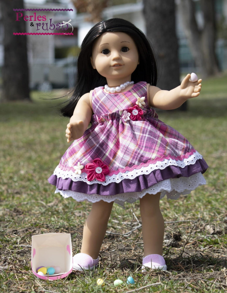Perles & Rubans 18 Inch Modern Little Flowers 18" Doll Clothes Pattern Pixie Faire