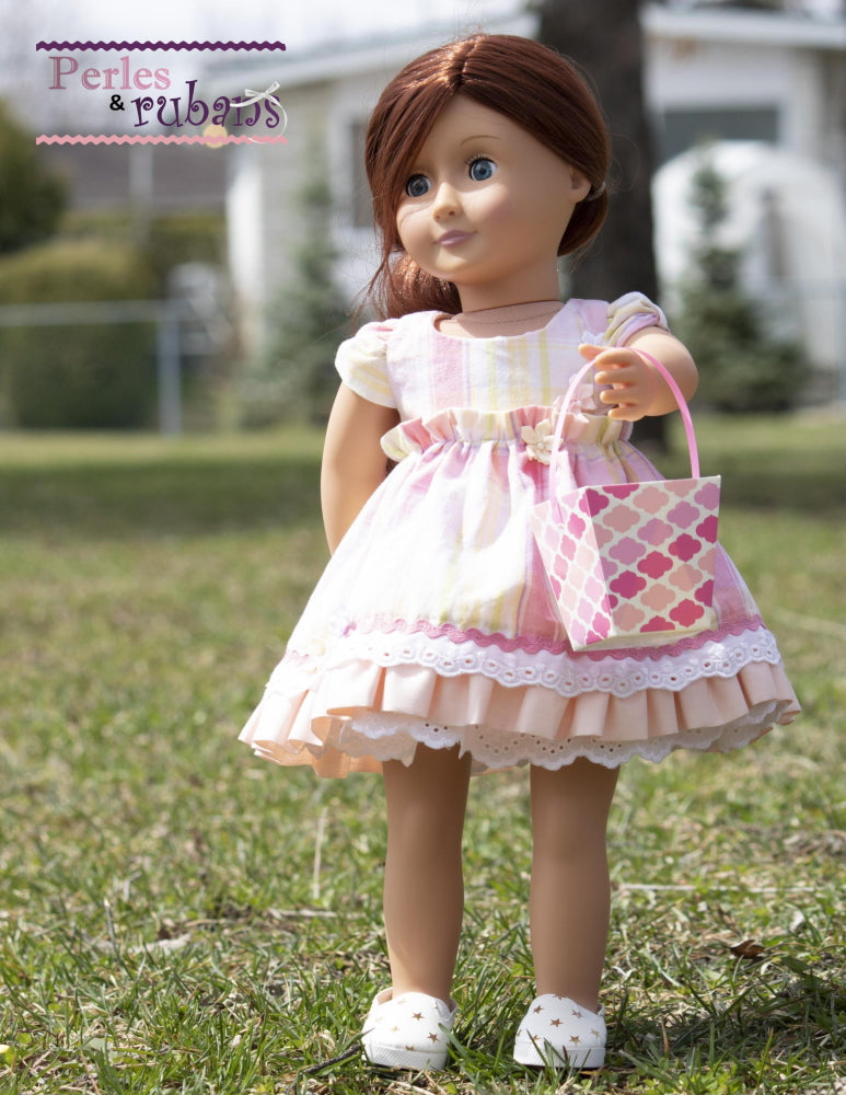Perles & Rubans 18 Inch Modern Little Flowers 18" Doll Clothes Pattern Pixie Faire