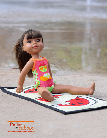 Perles & Rubans WellieWishers Summer In The Pool 14.5" Doll Clothes Pattern Pixie Faire