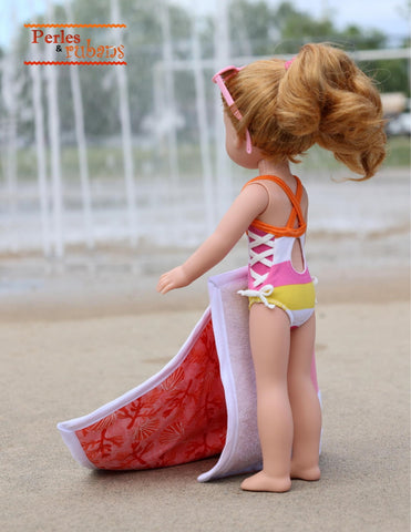Perles & Rubans WellieWishers Summer In The Pool 14.5" Doll Clothes Pattern Pixie Faire