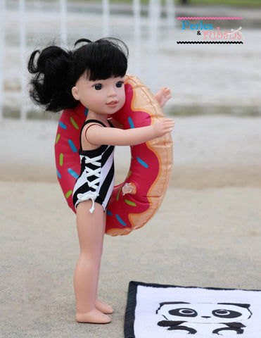 Perles & Rubans WellieWishers Summer In The Pool 14.5" Doll Clothes Pattern Pixie Faire