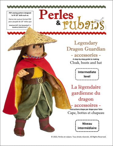 Perles & Rubans 18 Inch Modern Legendary Dragon Guardian Accessories 18" Doll Clothes Pattern Pixie Faire