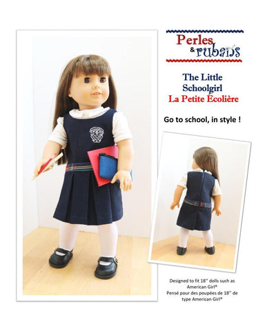 Perles & Rubans 18 Inch Modern The Little Schoolgirl 18" Doll Clothes Pattern Pixie Faire