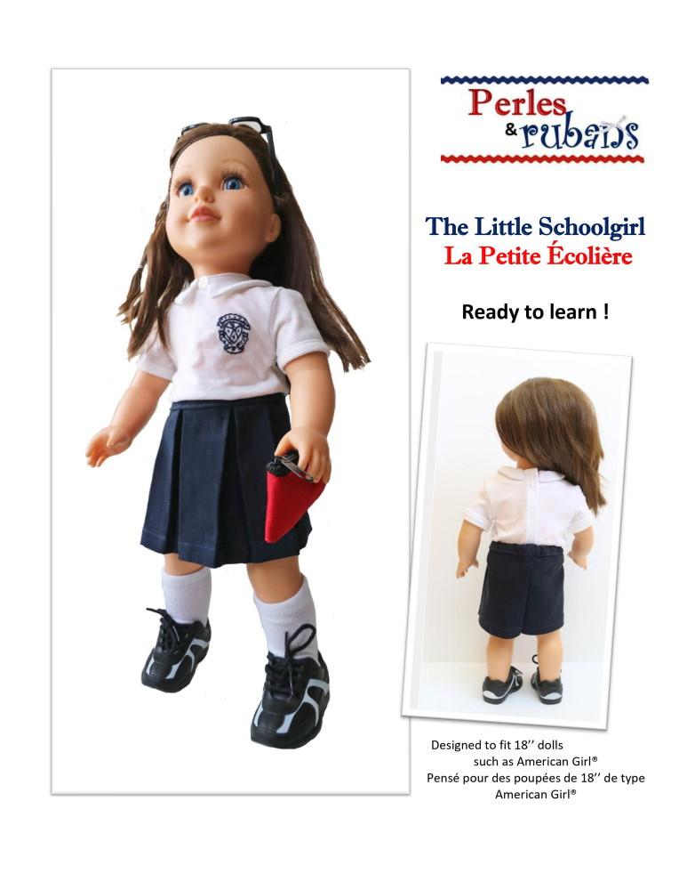 Perles & Rubans 18 Inch Modern The Little Schoolgirl 18" Doll Clothes Pattern Pixie Faire