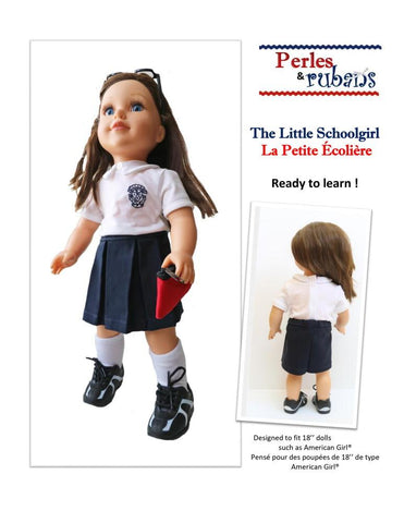 Perles & Rubans 18 Inch Modern The Little Schoolgirl 18" Doll Clothes Pattern Pixie Faire