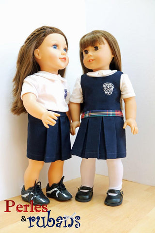 Perles & Rubans 18 Inch Modern The Little Schoolgirl 18" Doll Clothes Pattern Pixie Faire