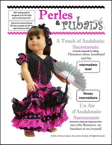Perles & Rubans 18 Inch Historical A Touch of Andalusia: Sacromonte 18" Doll Clothes Pattern Pixie Faire