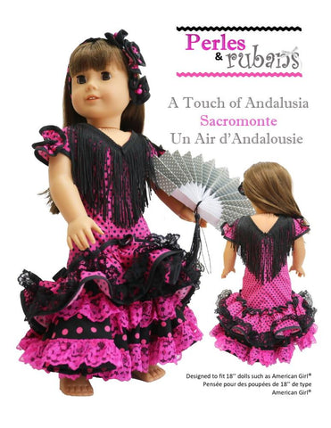 Perles & Rubans 18 Inch Historical A Touch of Andalusia: Sacromonte 18" Doll Clothes Pattern Pixie Faire