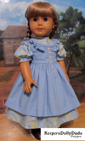 Keepers Dolly Duds Designs 18 Inch Historical Prairie Ruffles Dress 18" Doll Clothes Pattern Pixie Faire