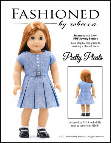 Fashioned by Rebecca 18 Inch Modern Pretty Pleats 18" Doll Clothes Pattern Pixie Faire