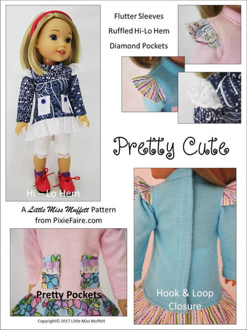Little Miss Muffett WellieWishers Pretty Cute 14-14.5" Doll Clothes Pattern Pixie Faire