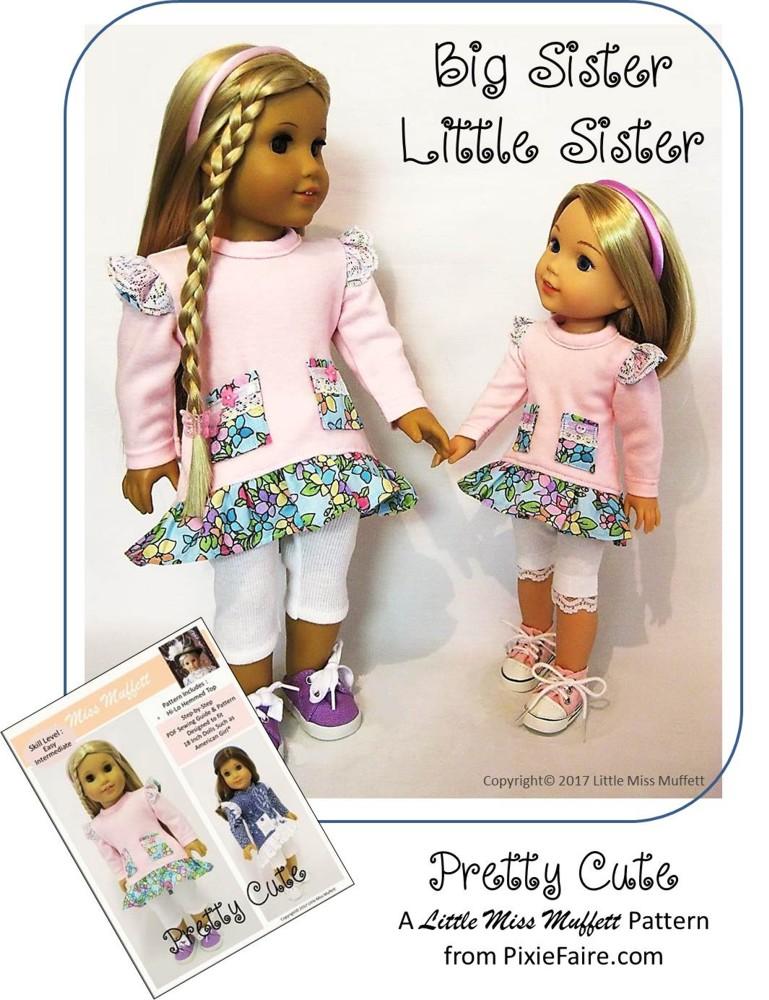 Little Miss Muffett Pretty Cute Doll Clothes Pattern For 14 14.5