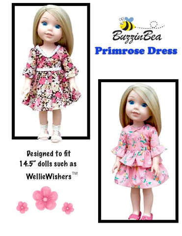 BuzzinBea WellieWishers Primrose Dress 14.5" Doll Clothes Pattern Pixie Faire
