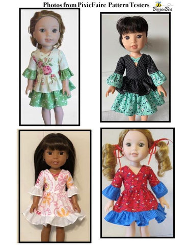 BuzzinBea WellieWishers Primrose Dress 14.5" Doll Clothes Pattern Pixie Faire