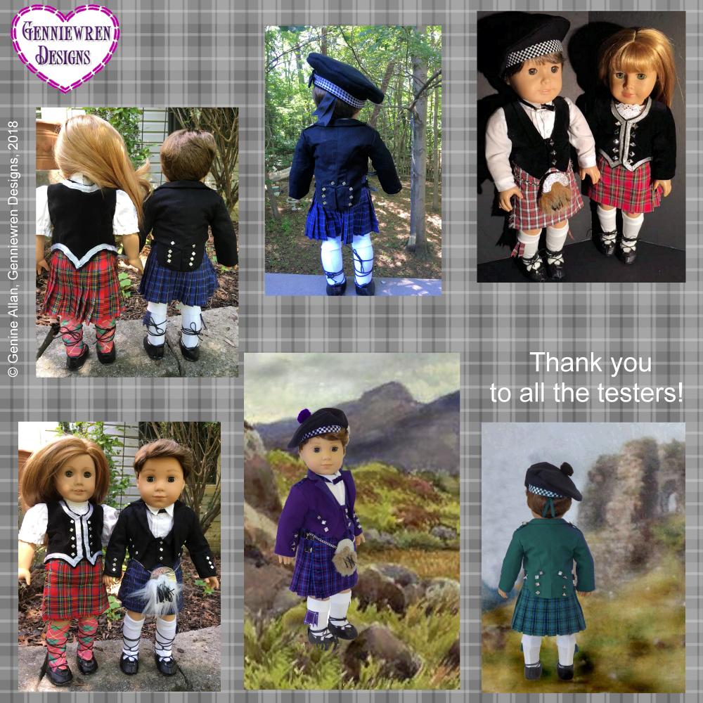 Genniewren 18 Inch Modern Prince Charlie Jacket and Vest 18" Doll Clothes Pattern Pixie Faire