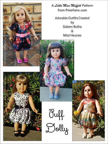 Little Miss Muffett 18 Inch Modern Puff Dolly 18" Doll Clothes Pattern Pixie Faire