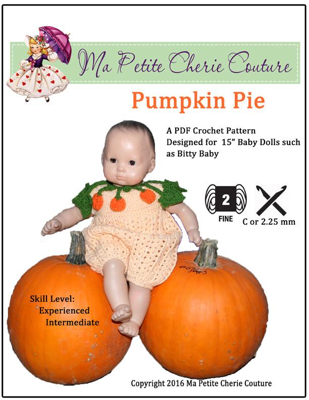 Mon Petite Cherie Couture Bitty Baby/Twin Pumpkin Pie Crochet Pattern Pixie Faire