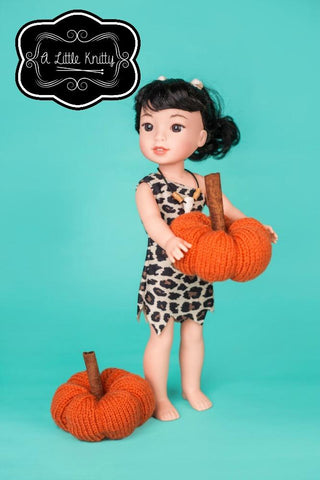 A Little Knitty Amigurumi Pumpkin Season Knitting Accessory Pattern for 13-18 Inch Dolls Pixie Faire