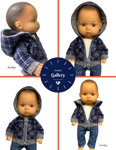 QTπ Pattern Co 8" Baby Dolls Rough N Tumble Hoodie 8" Baby Doll Clothes Pattern Pixie Faire