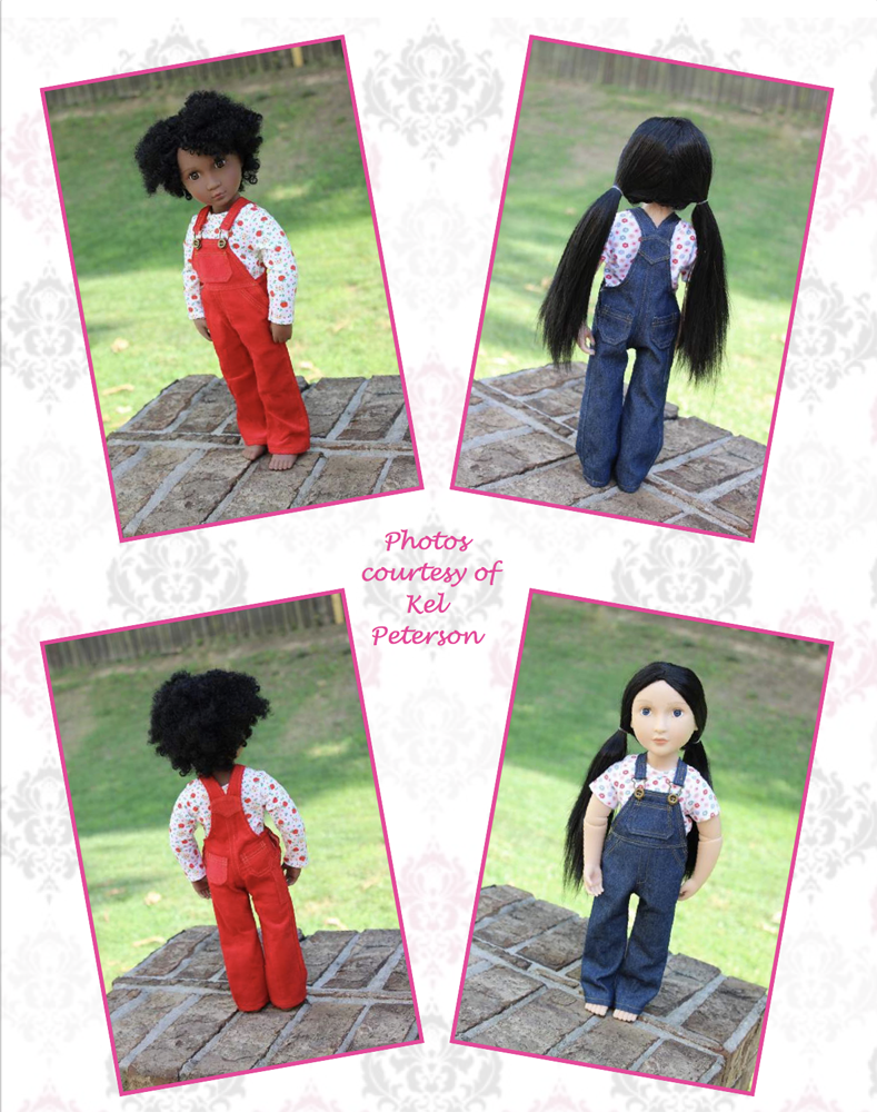 QTπ Doll Clothing A Girl For All Time Oh My Gosh Overalls Pattern For AGAT Dolls Pixie Faire
