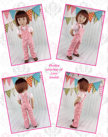 QTπ Doll Clothing A Girl For All Time Oh My Gosh Overalls Pattern For AGAT Dolls Pixie Faire