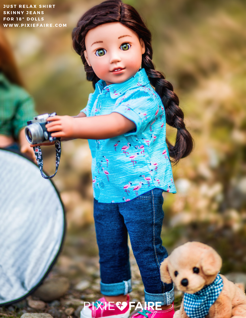 QTπ Doll Clothing 18 Inch Modern Just Relax Shirt 18" Doll Clothes Pattern Pixie Faire