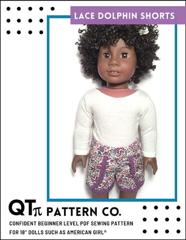 QTπ Pattern Co 18 Inch Modern Lace Dolphin Shorts 18" Doll Clothes Pixie Faire