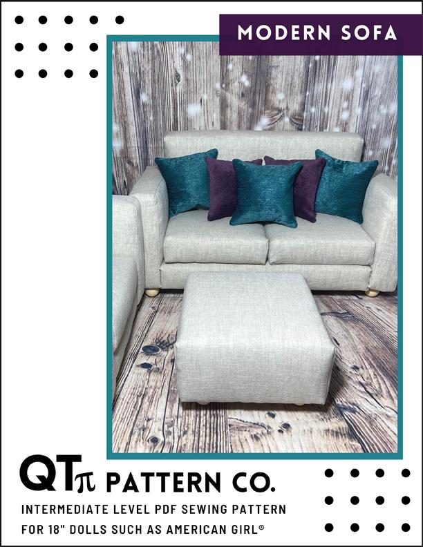 QTπ Pattern Co 18 Inch Modern Modern Sofa Set 18" Doll Furniture Pixie Faire