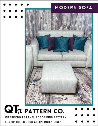 QTπ Pattern Co 18 Inch Modern Modern Sofa Set 18" Doll Furniture Pixie Faire