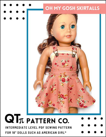 QTπ Pattern Co 18 Inch Modern Oh My Gosh Skirtall 18" Doll Clothes Pattern Pixie Faire