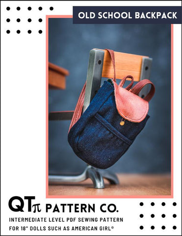 QTπ Pattern Co 18 Inch Modern Old School Backpack 18" Doll Accessories Pattern Pixie Faire