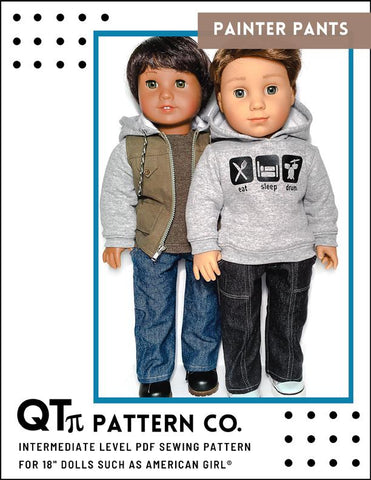 QTπ Doll Clothing 18 Inch Boy Doll Painter Pants 18" Doll Clothes Pixie Faire