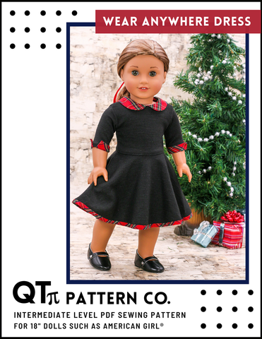 QTπ Doll Clothing 18 Inch Modern Wear Anywhere Dress 18" Doll Clothes Pattern Pixie Faire